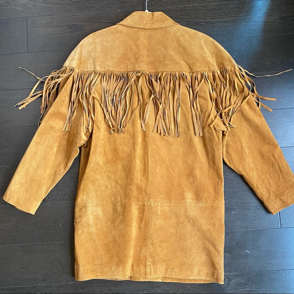 Vintage Brown Fringe Suede Leather Jacket - Picture 2 of 11
